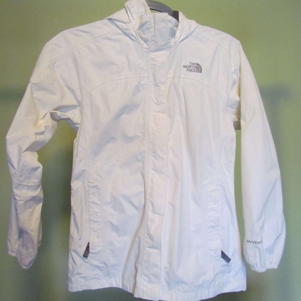 White North Face rain jacket